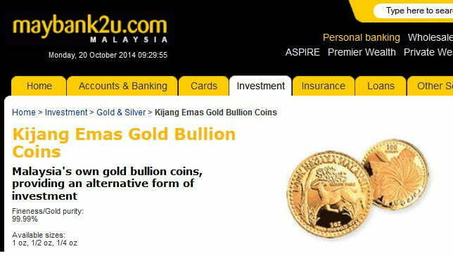 Pelaburan Emas Kijang Emas Gold Bullion Maybank2u