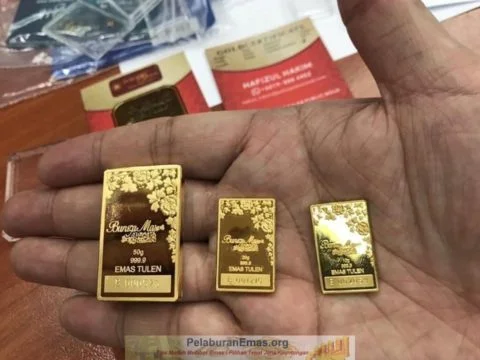 Goldbar 24k Bungamas Public Gold 10g, 20g dan 50g yang mesra Ar-Rahnu