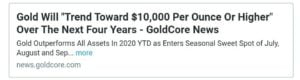 Harga emas dijangka terus meningkat sehingga USD10k seauns atau lebih 4 tahun lagi