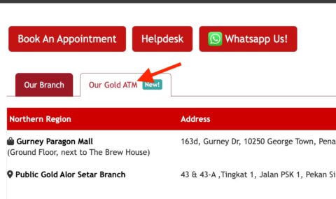 Lokasi mesin Gold ATM.