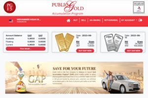 Platform akaun GAP web Public Gold