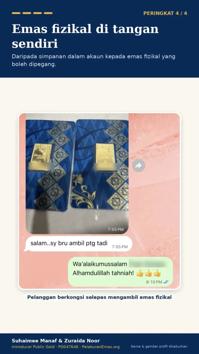 Testimoni Peringkat 4: Emas fizikal di tangan