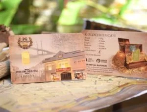 Gold bar 0.5g Public Gold dengan corak Gold Museum