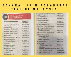 Senarai skim cepat kaya pelaburan di Malaysia