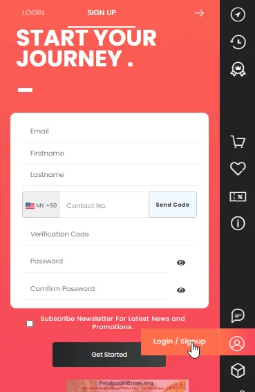 Signup PGMall.my