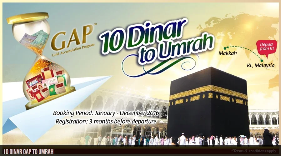 Umrah 10 Dinar Public Gold - Safari Haramain. Anda boleh buat tempahan tunaikan umrah sepanjang tahun.